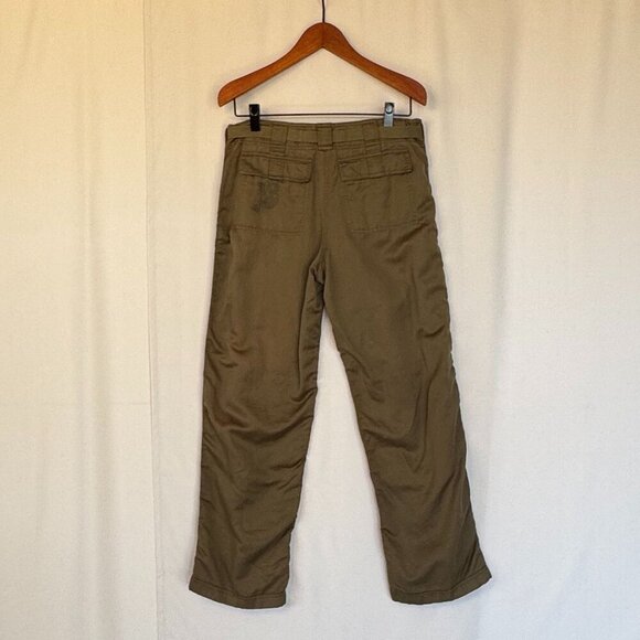 Vintage Y2K DKNY Pure Linen Blend Green Embroidered Straight Leg Utility Pants - Picture 7 of 16